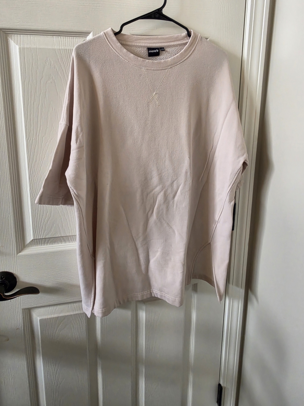 Mono B Blush Pink Oversized Crewneck Sweatshirt / Tee | Size S/M